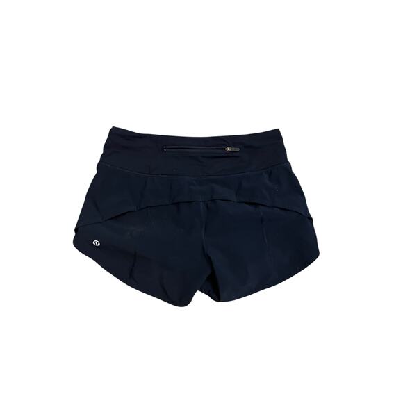 Womens Lululemon Run Speed Up Short Size 4 High Rise Navy Blue - Picture 2 of 4